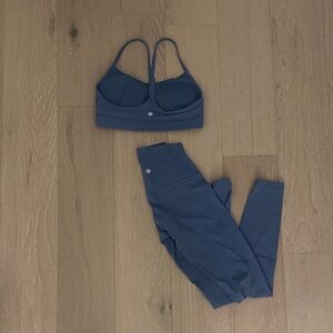 Lululemon Athletica Blue Sports Bra and Leggings Set